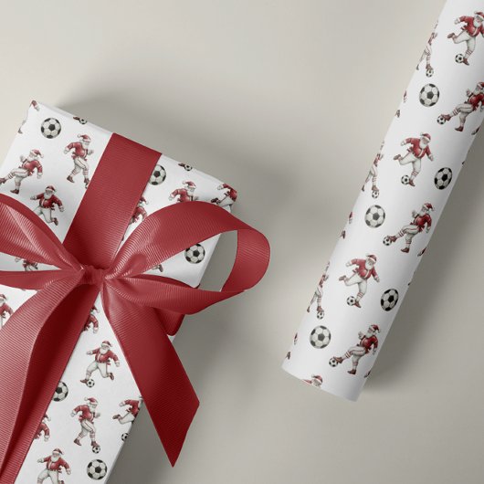 Fußball-Weihnachtsmann-Weihnachten Geschenkpapier