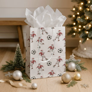 Fußball-Weihnachtsmann-Weihnachten Mittlere Geschenktüte