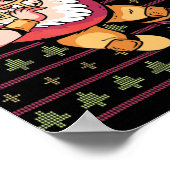 Fußball Weihnachtsmannschaft Santa Poster (Ecke)