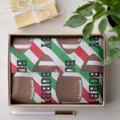 Fußball Weihnachtsnachtsnacht Name Streifen rot & Seidenpapier (Geschenk)