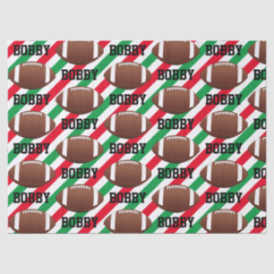 Fußball Weihnachtsnachtsnacht Name Streifen rot &  Seidenpapier