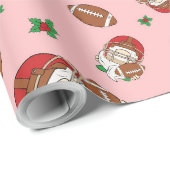 Fußball Weihnachtsrosa Gnome Santa Holly Geschenkpapier (Rolleneckpunkt)