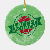 Fußball Weihnachtsschmuck, Fußball-Coach Keramikornament (Vorne)