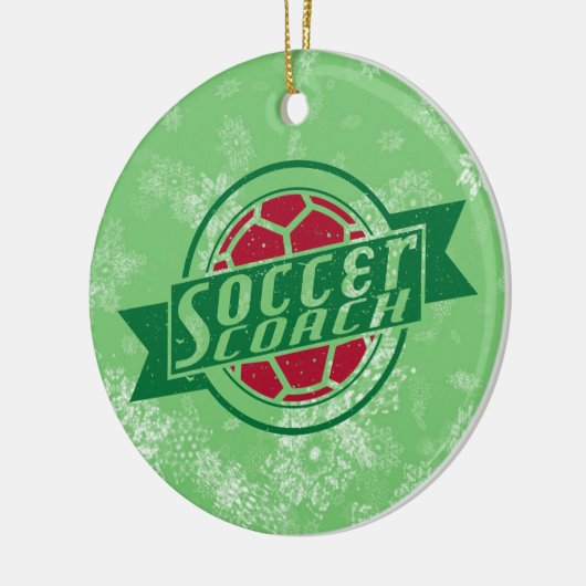 Fußball Weihnachtsschmuck, Fußball-Coach Keramikornament (Links)