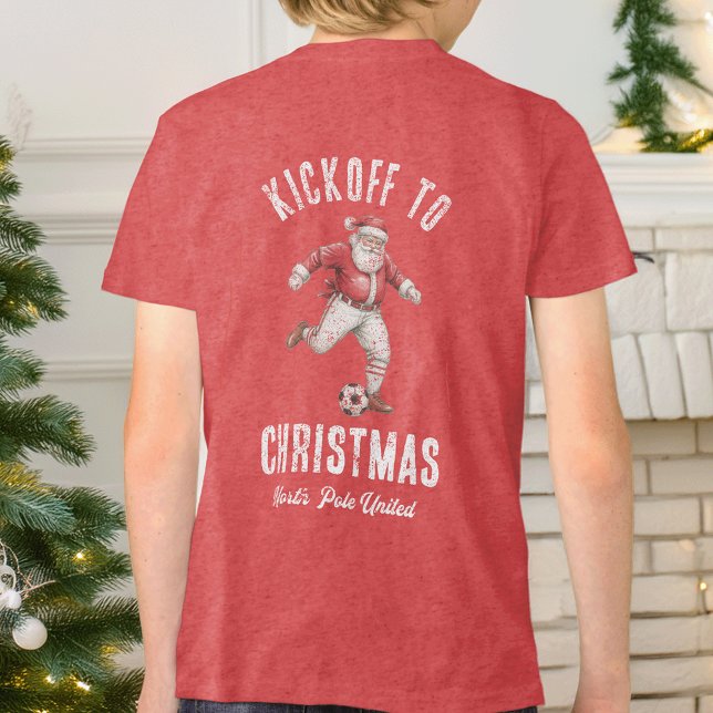 Fußball-Weihnachtsstart durch Santa Tri-Blend Shirt (Von Creator hochgeladen)