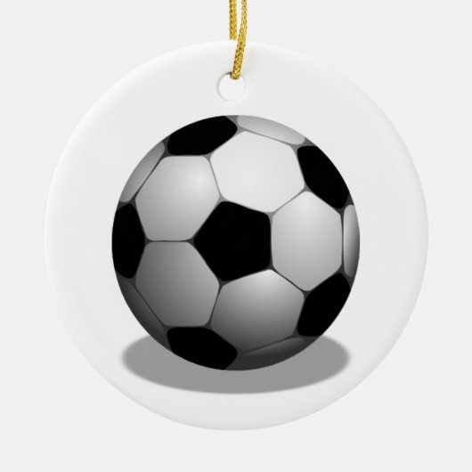 Fußball-Weihnachtsverzierung Keramikornament (Vorne)