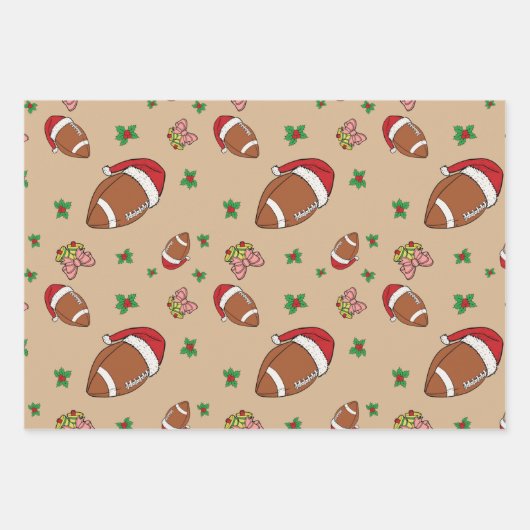 Fußball Weihnachtswrapping Paper Sheets Geschenkpapier Set (Vorderseite)