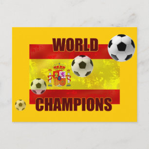 Fußball-Weltmeister Spanien Fahnenball 2010 Postkarte