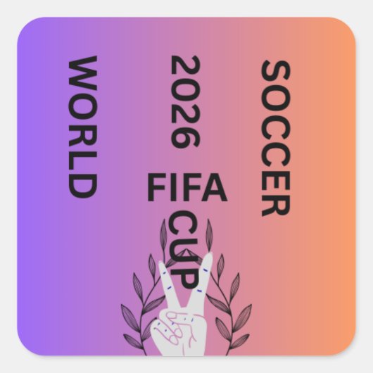 FUSSBALL-WELTMEISTERSCHAFT 2026 QUADRATISCHER AUFKLEBER (Vorderseite)
