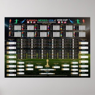 Fußball-Weltmeisterschaft 2026 Spielplan Poster