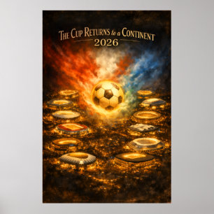Fußball-Weltmeisterschaft 2026 Stadion Nacht Poster