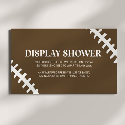 Fußball White Brown Babydusche Dusche Begleitkarte