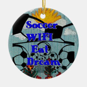 Fußball WIFI Essen Traum – Lustiger Sport Kunst Dr Keramik Ornament