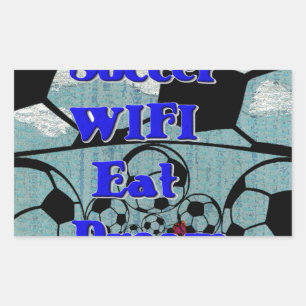 Fußball WIFI Essen Traum – Lustiger Sport Kunst Dr Rechteckiger Aufkleber