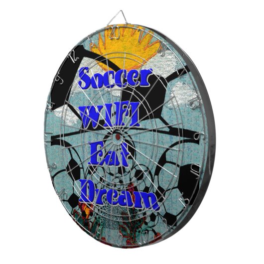 Fußball WIFI essen Traum - Spaß Sport Kunst drucke Dartscheibe (Vorderseite rechts)