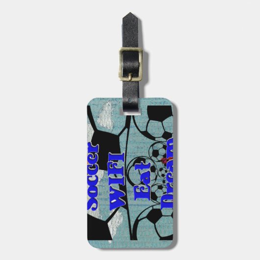 Fußball WIFI essen Traum - Spaß Sport Kunst drucke Gepäckanhänger (Vorderseite vertikal)