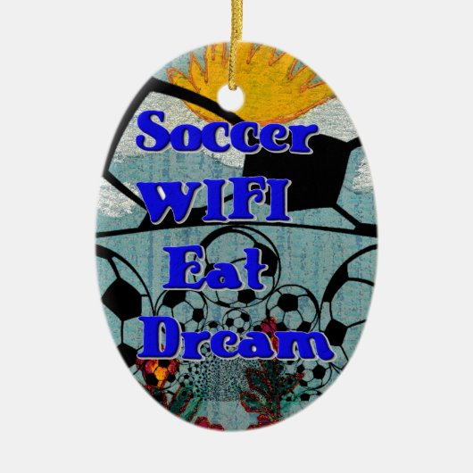 Fußball WIFI essen Traum - Spaß Sport Kunst drucke Keramikornament (Vorne)