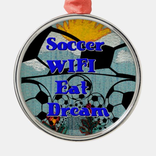 Fußball WIFI essen Traum - Spaß Sport Kunst drucke Ornament Aus Metall (Vorne)