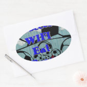 Fußball WIFI essen Traum - Spaß Sport Kunst drucke Ovaler Aufkleber (Umschlag)