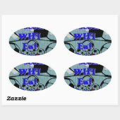 Fußball WIFI essen Traum - Spaß Sport Kunst drucke Ovaler Aufkleber (Blatt)