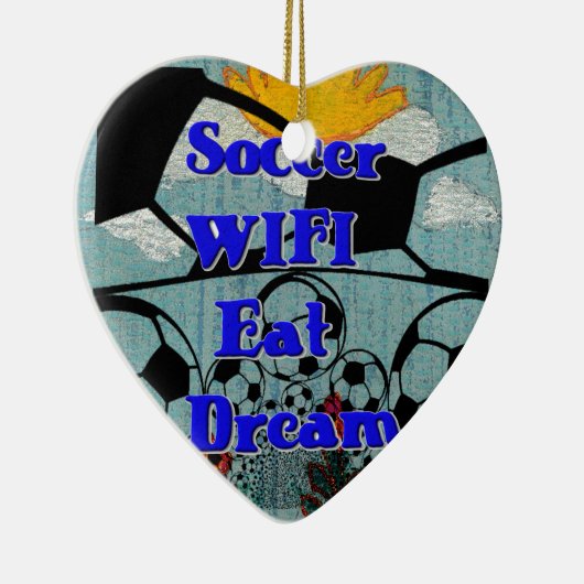Fußball WIFI essen Traum Wiederholung. Keramikornament (Rechts)