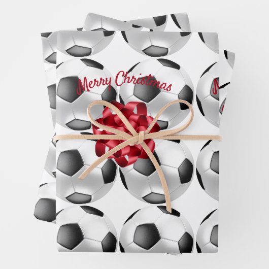 Fußball-Wrapping-Papier - Flachblatt-Set 3 Geschenkpapier Set (Beispiel)