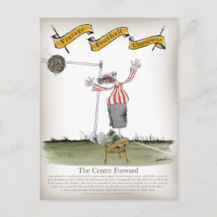 Fußball-Zentrum mit roten, weißen Streifen Postkarte