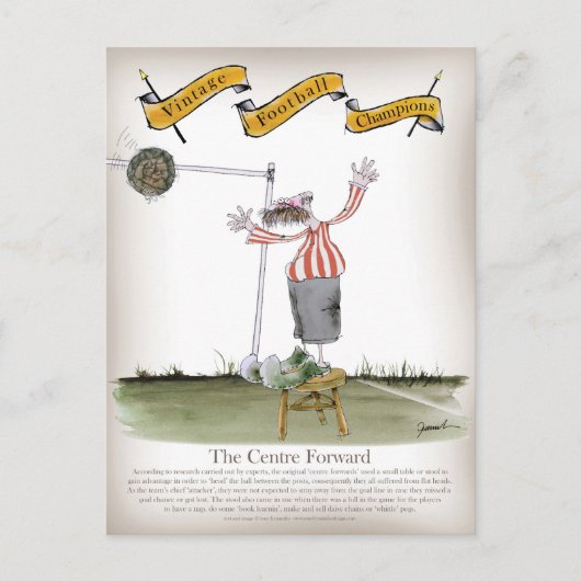 Fußball-Zentrum mit roten, weißen Streifen Postkarte (Vorderseite)