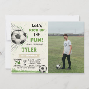 Fußball-Ziel Geburtstagseinladung mit Foto Einladung