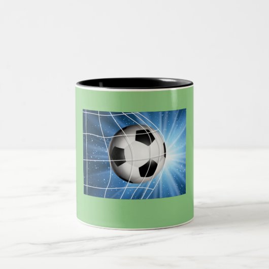 Fußball-Zielgestaltung für Kinder 9-10 Zweifarbige Tasse (Mittel)