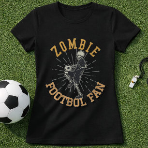 Fußball-Zombie-Fan Skelett beim Jonglieren mit Bal T-Shirt