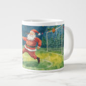 Fußball zu Weihnachten mit dem Weihnachtsmann Jumbo-Tasse (Vorderseite Rechts)