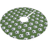 Fußball zu Weihnachten Polyester Weihnachtsbaumdecke (Schrägansicht)