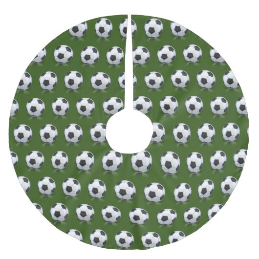Fußball zu Weihnachten Polyester Weihnachtsbaumdecke (Vorderseite)