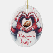 Fußball - Zuhause ist der Ort, an dem das Herz die Keramik Ornament (Rechts)