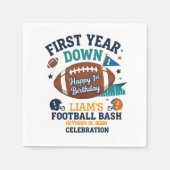 Fußball zum 1. Geburtstag "First Year Down" Serviette (Vorderseite)