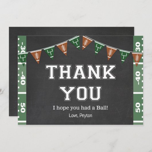 Fußball zum Geburtstag Danke, Karte (Vorne/Hinten)