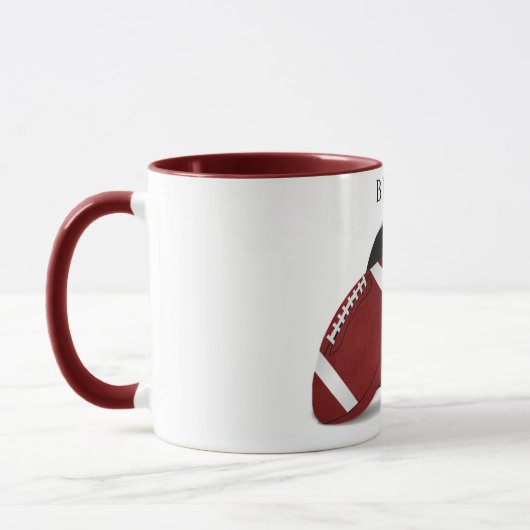 Fußball zwei farbige Tasse mit personalisiertem Na (Links)