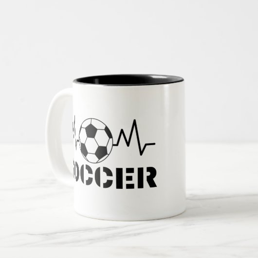 Fußball Zweifarbige Tasse (Vorderseite Links)
