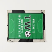 Fußball - zweiter Geburtstag Wandteppich (Vorderseite (Horizontal))