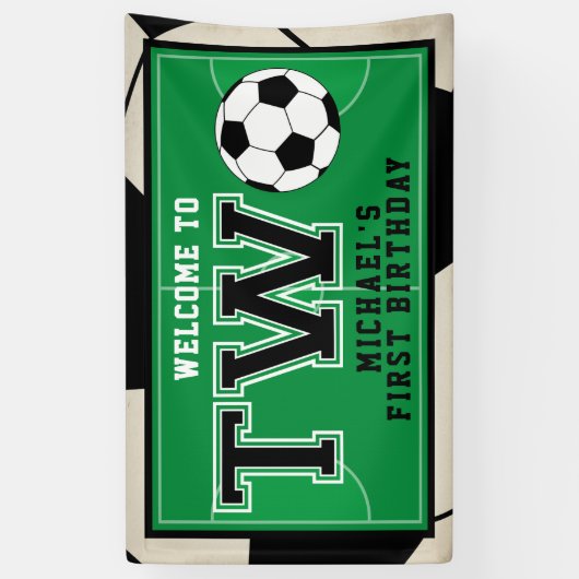 Fußball Zweites Geburtstagsbanner Banner (Vertikal)