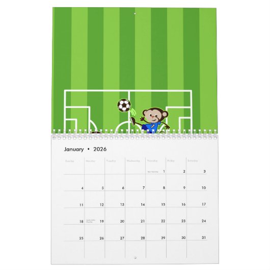 Fußballaffe Kalender (Jan 2026)