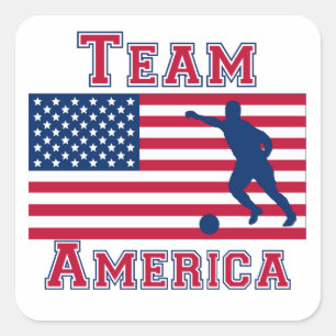 Fußballamerikanische Flaggenmannschaft Amerika Quadratischer Aufkleber