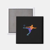 Fußballathlet Sport Grafik Zeichnung Magnet (Vorderseite/Rückseite)