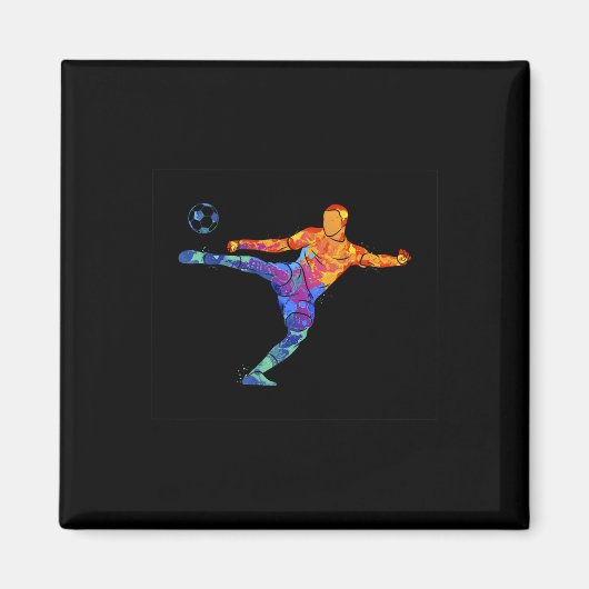 Fußballathlet Sport Grafik Zeichnung Magnet (Vorne)