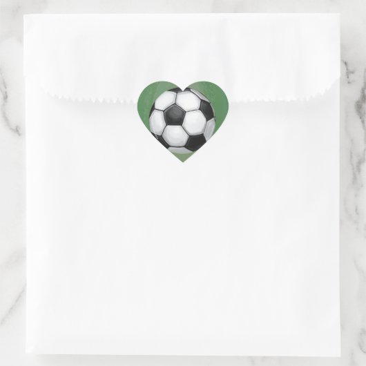 Fußballball Art Herz Herz-Aufkleber (Tasche)