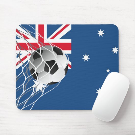 Fußballball auf australischer Flagge Mousepad (Mit Mouse)