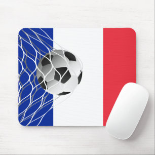 Fußballball auf französischer Flagge Mousepad