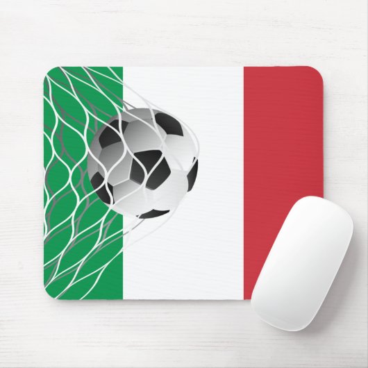 Fußballball auf italienischer Flagge Mousepad (Mit Mouse)