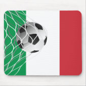 Fußballball auf italienischer Flagge Mousepad (Vorne)